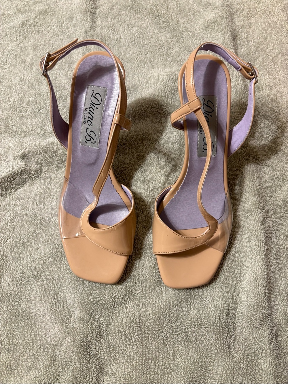 Nude Patent Leather Slingback Heels